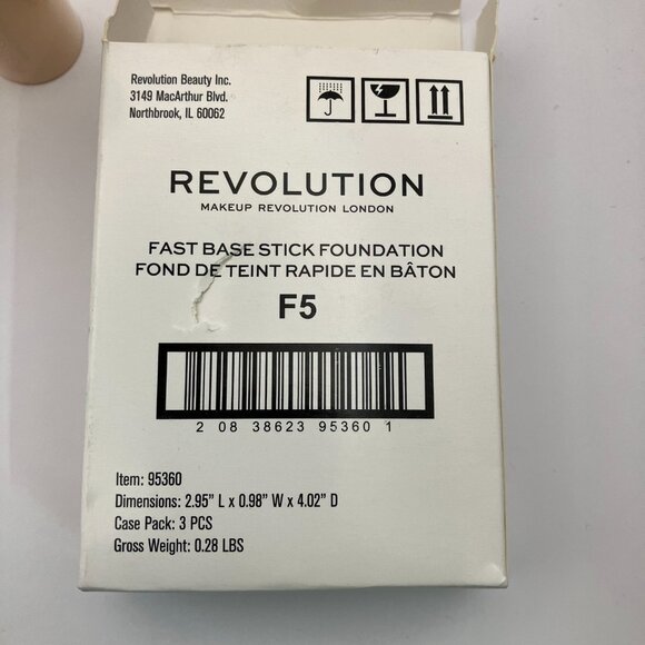 Revolution Fast Base Stick Foundation F5 Creamy Blendable Makeup Stick 6.2g 3set - Picture 2 of 4
